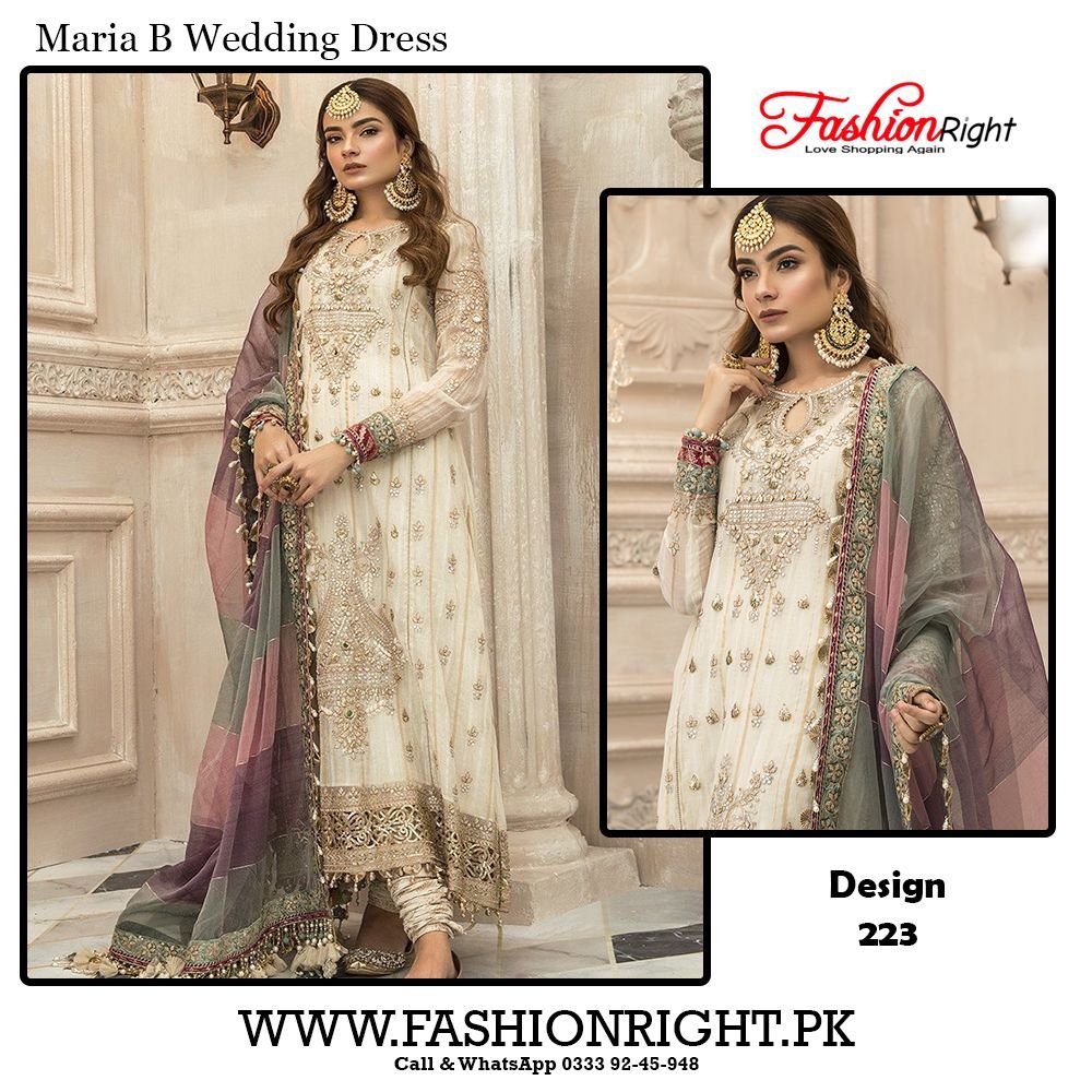 Maria B Pakistani Wedding Dress 2022-223 - FashionRight.Pk